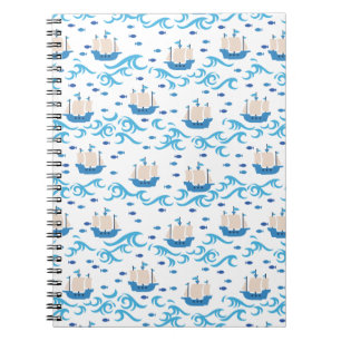 Sailing into Summer Bliss: Vintage Ships and Blue  Notebook