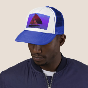 Sailing into the blue trucker hat