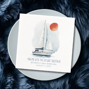 Sailing into the Future Together Nautical Wedding Napkin