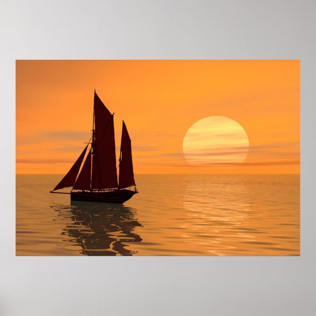 Sailing into the sunset poster (Front)