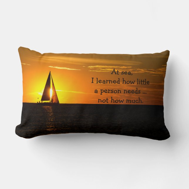 Sailing into the sunset with quote lumbar cushion (Front)