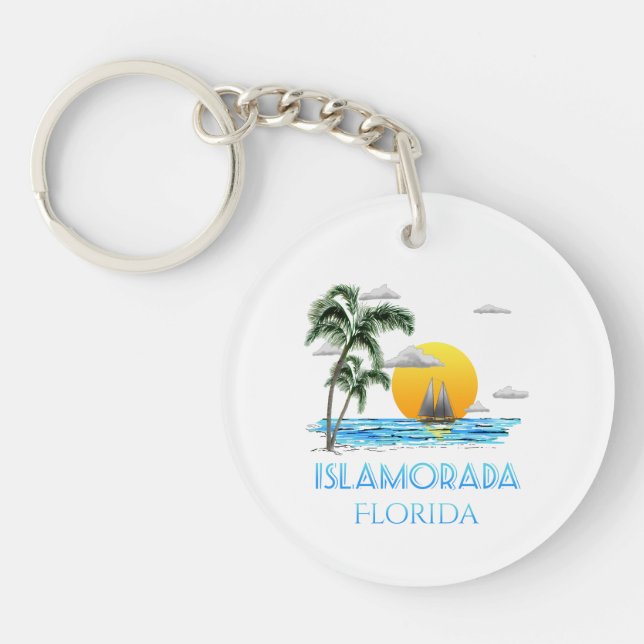 Sailing Islamorada Florida Keys Key Ring (Front)