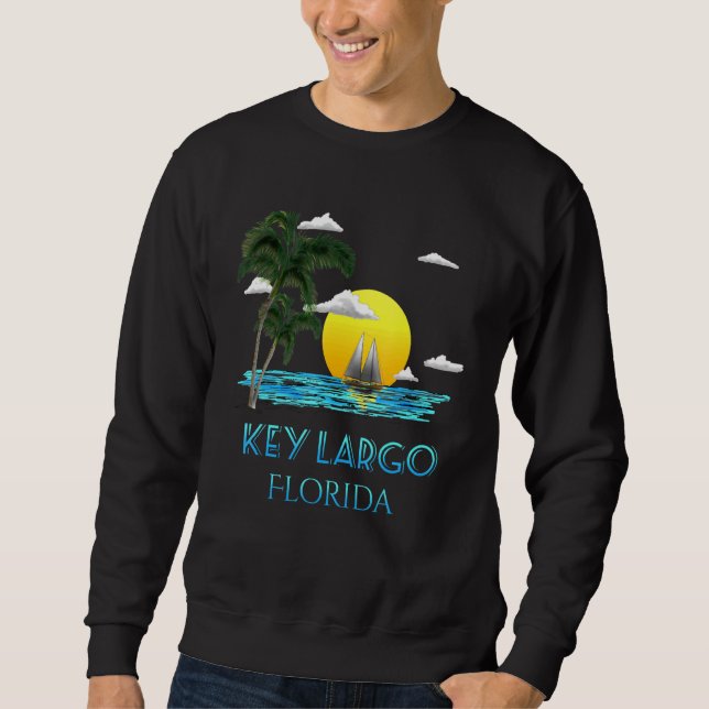 Sailing Key Largo Florida Keys Beach Sunset Sweatshirt (Front)