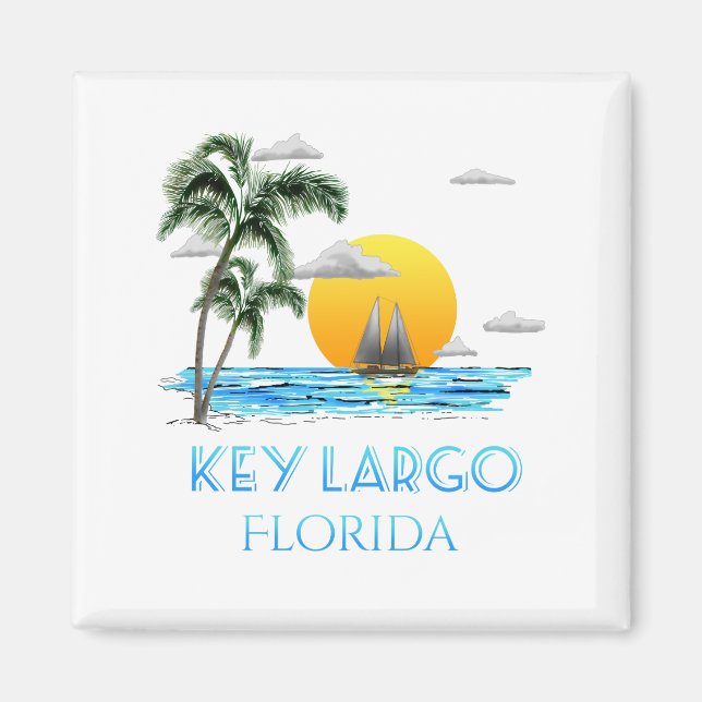 Sailing Key Largo Florida Keys Magnet (Front)