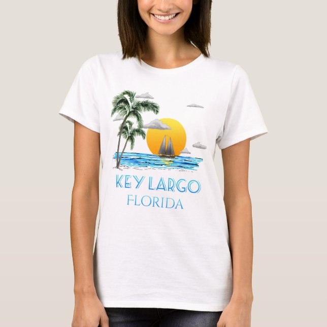 Sailing Key Largo Florida Keys T-Shirt (Front)
