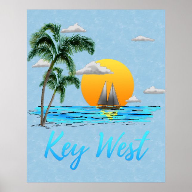 Sailing Key West Florida Poster (Front)