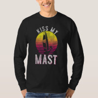 Sailing Kiss My Mast Sailboat Retro Vintage Sunset