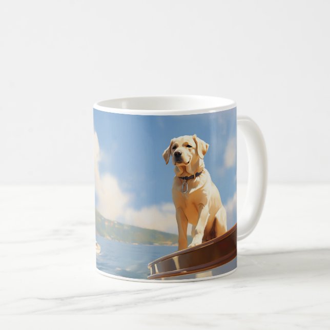 Sailing labrador retriever coffee mug (Front Right)