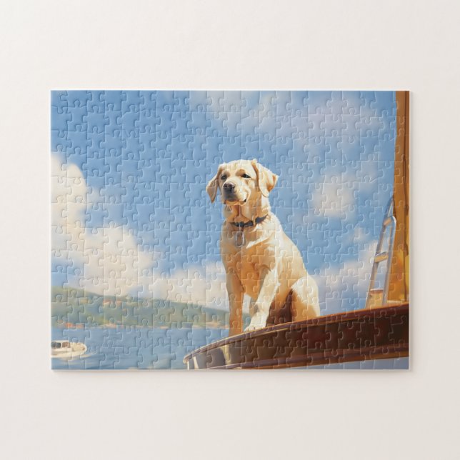 Sailing labrador retriever jigsaw puzzle (Horizontal)