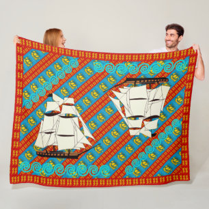 Sailing Lions Fleece Blanket