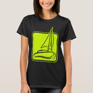 Sailing Logo Symbol Square Sailboat Ship Captain C T-Shirt