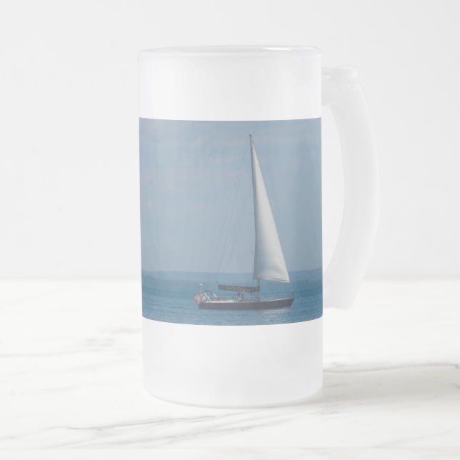 Sailing Mackinac Frosted Mug (Front Right)