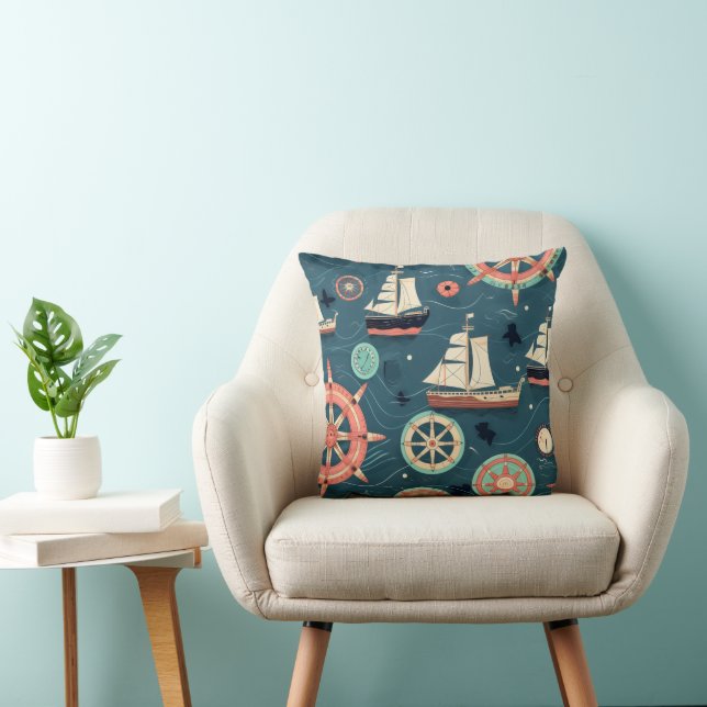 Sailing Marine Pattern Cushion (Chair)