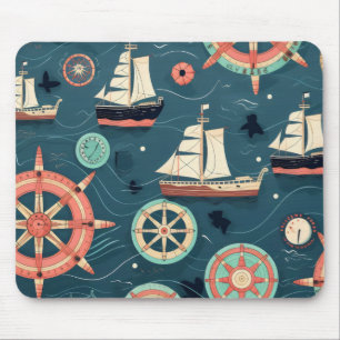 Sailing Marine Pattern Mouse Mat