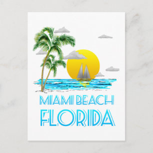Sailing Miami Beach Florida Postcard