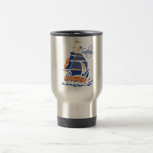 Sailing mug, customisable - choose style & colour travel mug