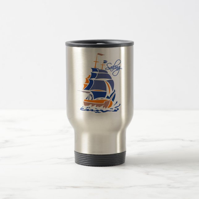 Sailing mug, customisable - choose style & colour travel mug (Center)