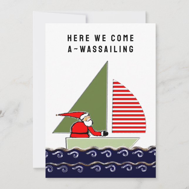 Sailing Nautical Christmas Holiday Card (Front)