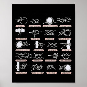 Sailing Nautical Rope Knots Boating Anchor Sailor Poster