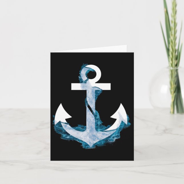 Sailing Navy Blue Water Nautical Sea Boating Marit Card (Front)
