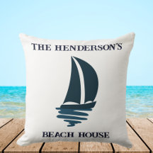 Sailing Navy Blue Yacht Family Name Beach House