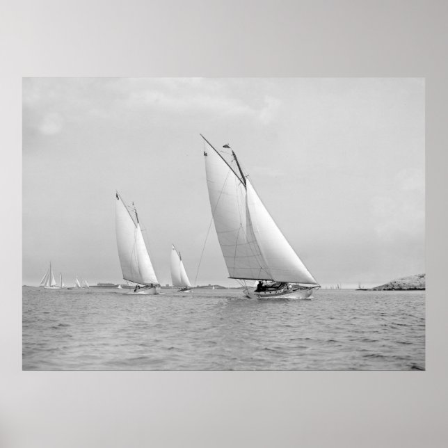 Sailing Near Marblehead, 1901 Poster (Front)