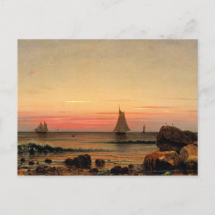 Sailing off the Coast, famous fine art painting Postcard