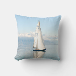 Sailing on a Calm Mirror-like Sea Bay Cushion