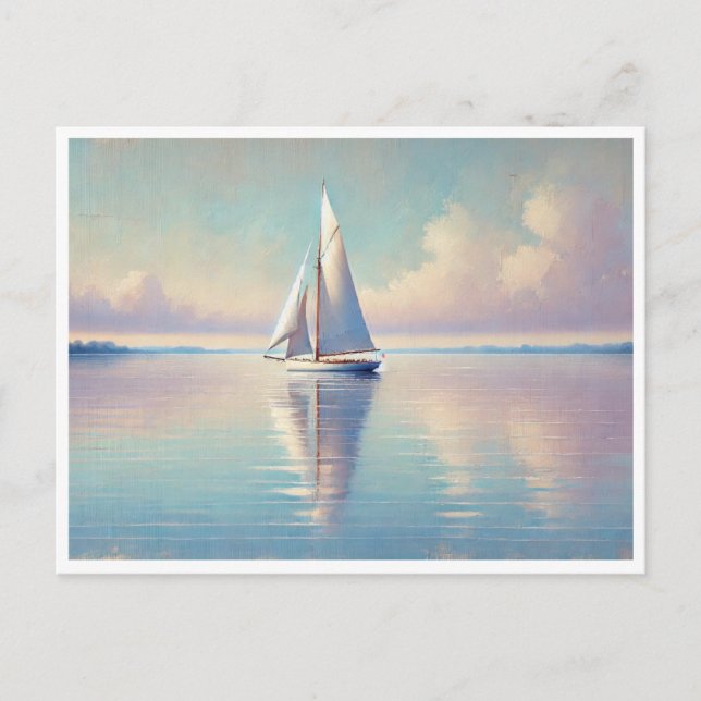 Sailing on a quiet lake postcard (Front)