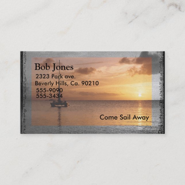 Sailing On A Sunlit Ocean Business Card (Front)