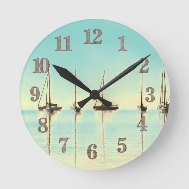 Sailing on a Sunny Day Wall Clock (Front)