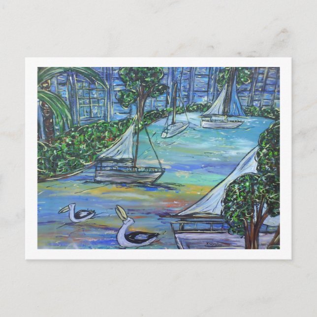 Sailing on the Brisbane River Postcard (Front)