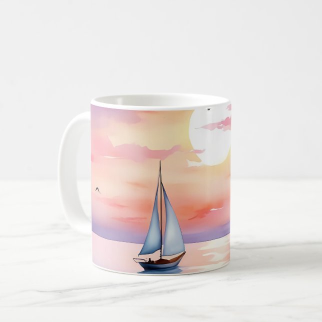 Sailing on the Calm Sea Coffee Mug (Front Left)