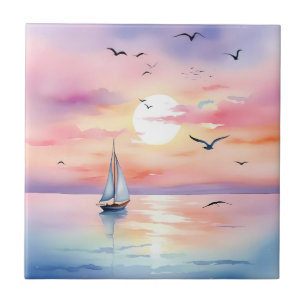 Sailing on the Calm Sea Tile
