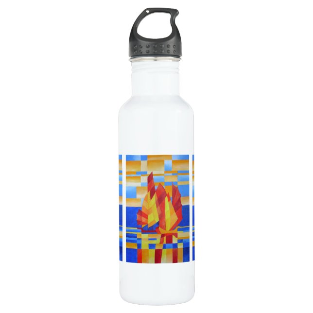 Sailing on the Seven Seas So Blue Cubist Abstract 710 Ml Water Bottle (Front)