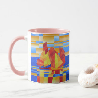 Sailing on the Seven Seas So Blue Cubist Abstract Mug