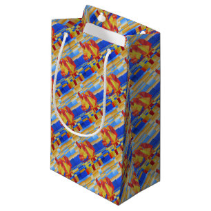 Sailing on the Seven Seas So Blue Cubist Abstract Small Gift Bag