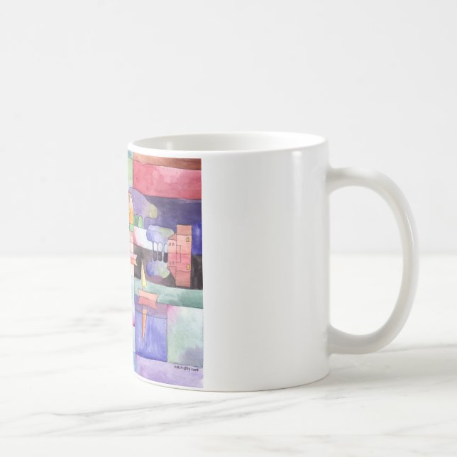 SAILING ON THE WATER Boat Watercolor Paining Coffee Mug (Right)