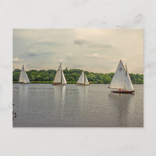 Sailing on Wroxham Broad. Postcard