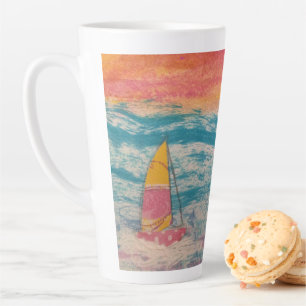 Sailing Orange Skies Latte Mug