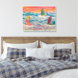 Sailing Orange Sky Canvas Print