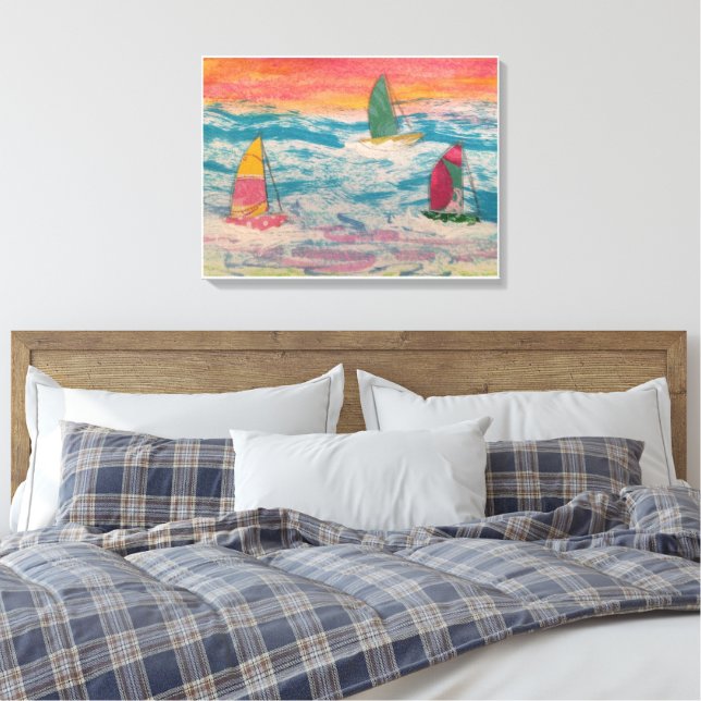 Sailing Orange Sky Canvas Print (Insitu(Bedroom))