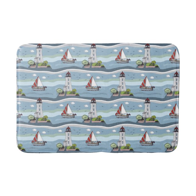 Sailing Pattern bath mats (Front)