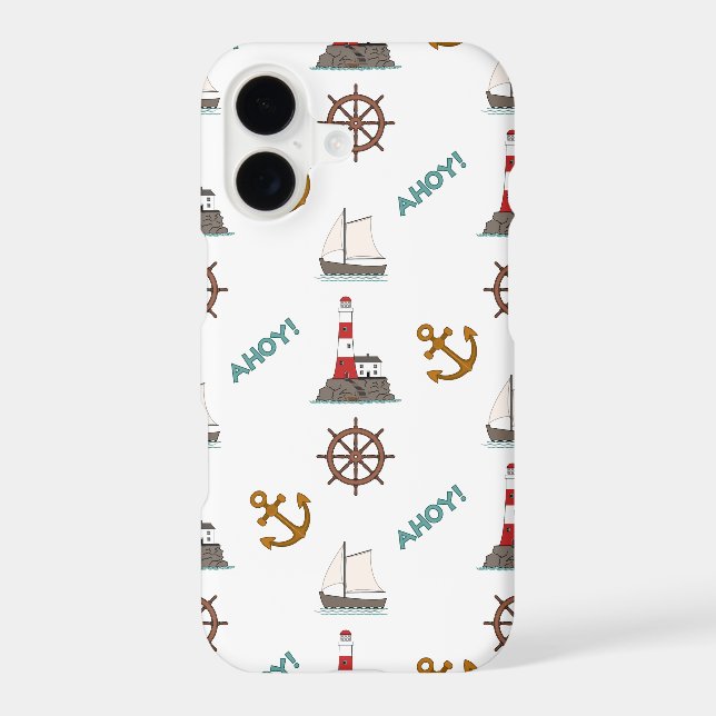 Sailing Pattern Colour on White (Back)