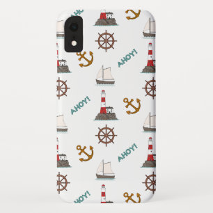 Sailing Pattern Colour on White iPhone XR Case