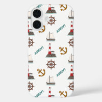 Sailing Pattern Colour on White