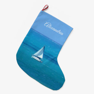 Sailing Personalised Large Christmas Stocking