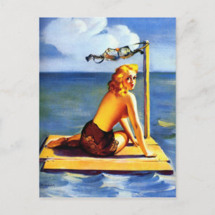 Sailing Pin Up Postcard