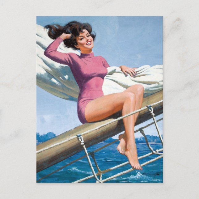 Sailing PinUp Postcard (Front)