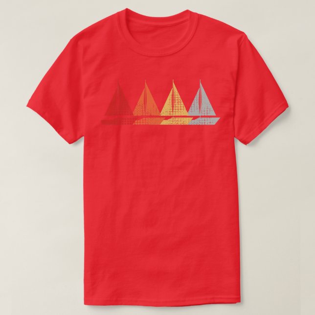 Sailing Sail Boat Retro T-Shirt (Design Front)